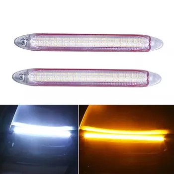 2 Шт. Универсальные Водонепроницаемые Светодиодные DRL Дневные Ходовые Огни 12 В Автоматические Фары Последовательный Указате...