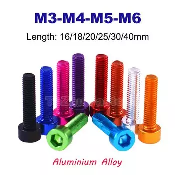 2 шт. Винты с шестигранной головкой из алюминия M3 M4 M5 M6 16~40 мм