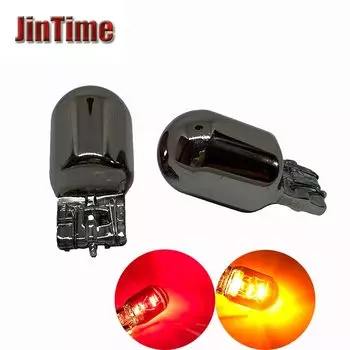 2 шт. W21/5 Вт T20 7440 W21W 7443 12 в 21/5 Вт 580 Серебристый Хром янтарь красный желтый стеклянная лампа W3x16D Автомобильный задний фонарь стоп-сигнал