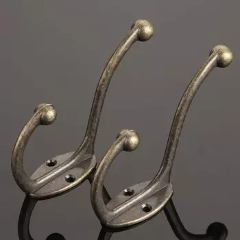 2 шт., винтажные бронзовые настенные крючки для ключей и сумок