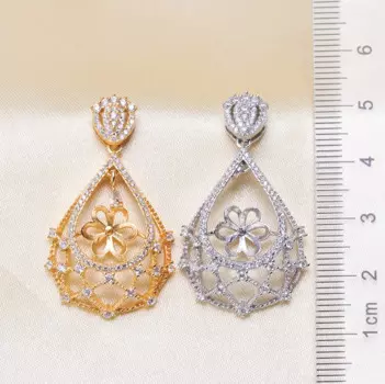 2 шт., винтажный кулон из серебра 925 пробы с жемчугом в виде капли воды