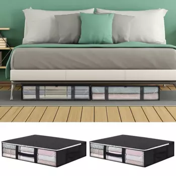 2 шт., вместительные контейнеры для хранения под кровать, 40 л