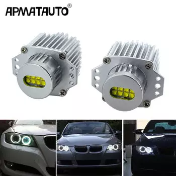 2 шт. x CANbus 80 Вт светодиодные габаритные огни «ангельские глазки», белые лампы без ошибок для BMW E90 E91 3 серии 325i 328i 335i 2006-2008