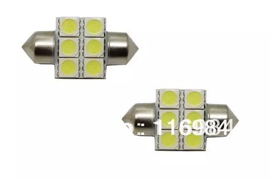 2 шт. X супер яркие 3-элементные 31 мм 1,25 "5050 6 SMD Автомобильные светодиодные гирлянды, купольсветильник пы постоянного тока 12 В