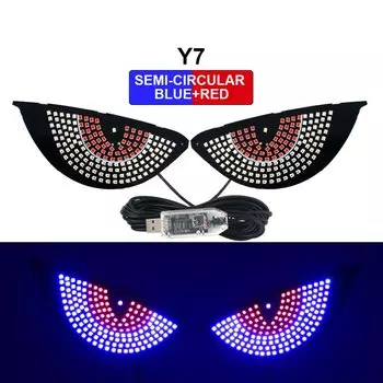 2 шт., задний предупредительный мигающий свет Devil's Eye, USB 5 В, светодиодные сигнальные огни для лобового стекла автомобиля, светящаяся гибкая светодиодная панель, декоративная лампа