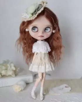 2 шт., женская одежда, Одежда для куклы blythe/головной убор 1/6 30 см (подходит для Pullip,Ob22/24/26, Licca)