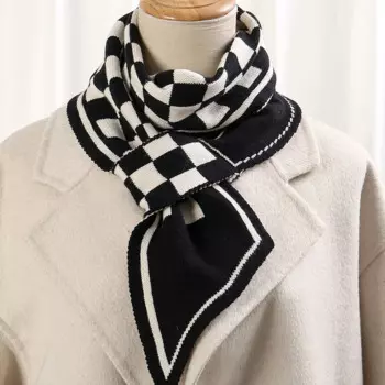 2 шт. зимний теплый шейный платок в клетку, мягкий шейный платок, вязаный шарф с крестом для женщин, клетчатый шарф без ограничений, женский воротник