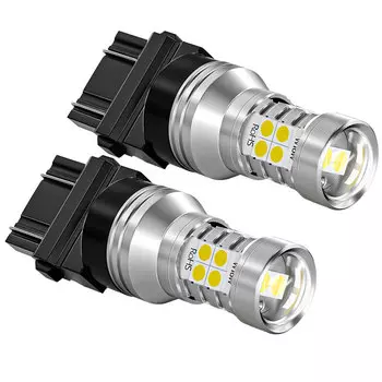 2 светодиодных дневных ходовых огня DRL, лампа 3157 P27/7W T25 Canbus для Jeep Compass Grand Cherokee 2011 2012 2013 2014 2015 2016