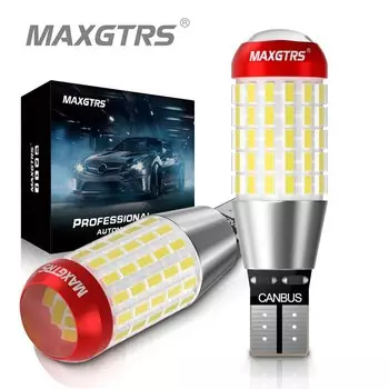 2 светодиодных лампы W16W T15 87SMD 3014 чип Canbus OBC Безырьковый светодиодный резервный фонарь 921 912 W16W Светодиодные лампы Автомобильный фонарь заднего хода Белый DC12V