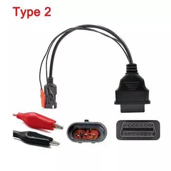2 типа, опция, 3-контактный на 16-контактный кабель OBD2, автомобильная линия преобразования для Fiat/Alfa/Lancia, старый 3-контактный диагностический разъем для мотоцикла SYM