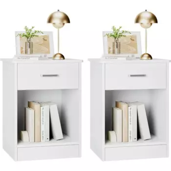 2-уровневый приставной столик с выдвижным ящиком и полкой для хранения, прикроватный столик, современная прикроватная тумбочка для спальни