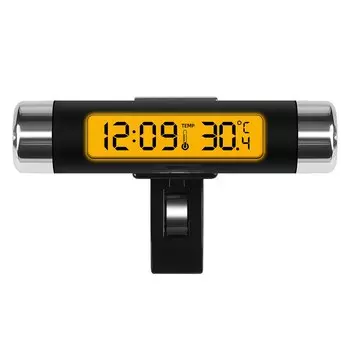 2 в 1, автомобильные цифровые ЖК-часы/дисплей температуры, электронные часы, термометр, автомобильные цифровые часы, автомобильный аксессуар