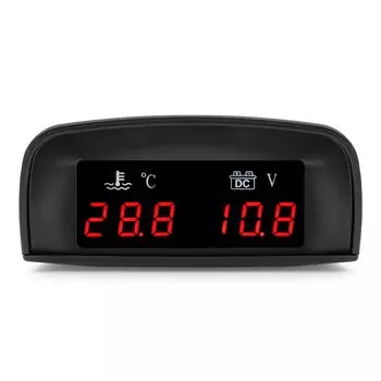 2 в 1 автомобильный датчик температуры воды вольтметр ЖК-инструмент с датчиком температуры воды 10 мм красный свет 12 В 24 В
