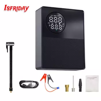 2 в 1, Автомобильный Электрический воздушный насос с цифровым дисплеем, 4800 мАч