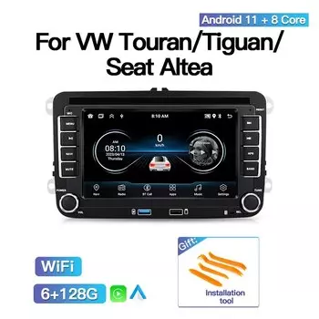 2Din 7-дюймовый для Volkswagen VW Touran/Tiguan/Seat Altea Android 13, автомобильный стерео радио, мультимедийный видеоплеер, навигация CarPlay BT