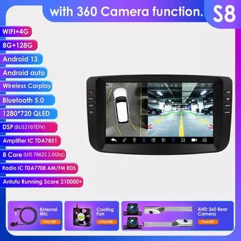 2DIN Android 13 Автомобильный радиоприемник GPS Стерео для Fiat Linea Punto EVO 2012 2013 2014 2015 Мультимедийный плеер 4G 8 ядер Авторадио Carplay
