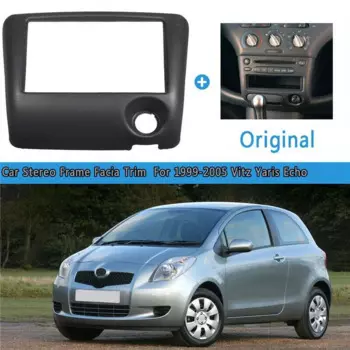 2Din стерео радио Fascia рамка панель приборной панели для 1999-2005 Toyota Vitz Yaris, Echo