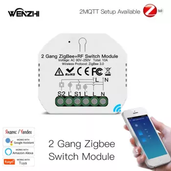 Модуль выключателя света Wenzhi 2Gang Zigbee