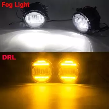 2IN1 Автомобильные светодиодные противотуманные фары в сборе дневные ходовые огни DRL для Renault Duster Clio Trafic Megane Scenic Kadja Twingo Lodgy Sandero