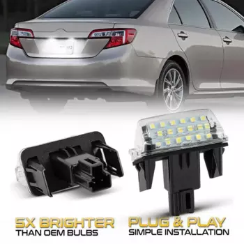 2 шт. 18 светодиодных автомобильных номерных знаков, лампа накаливания для Toyota Camry Yaris Corolla Verso Prius Highlander, Стайлинг автомобиля