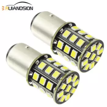 2x 0.35A автоматический светодиодный 1157 BAY15D P21/5 W BAZ15D 4 W белый/красный/желтый 12 V 24 V P21/4 W Автомобильный свет 2835 33SMD без полярности двойная функция