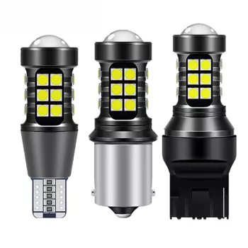 2 шт. 1156 BA15S P21W LED T15 W16W 7440 W21W T20 3030 Светодиодная лампа Автосигнальная лампа Тормозной фонарь заднего хода Белые автомобильные аксессуары T10