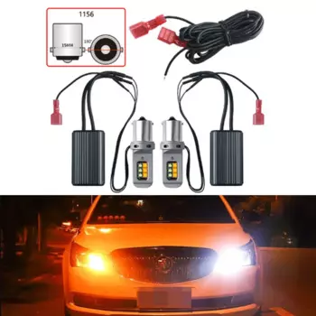 2 шт. 1156 P21W BA15S PY21W BAU15S Canbus безошибочные светодиодные лампы 7440 W21W T20 W21W бело-желтые 12 в Cree автомобильные DRL сигнал поворота