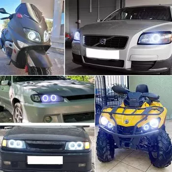 2PCS 12V COB LED Автомобильное кольцо Halo LED Angel Eyes Автомобильная противотуманная фара 60 мм 70 мм 80 мм 90 мм 100 мм 110 мм 120 мм Белый Красный Зеленый Синий Янтарный