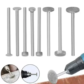 2 шт., 3 мм хвостовик, алмазная шлифовальная головка, бразильская полировка, шлифовальная насадка для ногтей для нефритового камня, резка металла, резьба, сверла, заусенцы