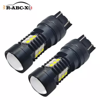 2 шт., Неполярные светодиодные лампы 7443 W21/5W с линзами