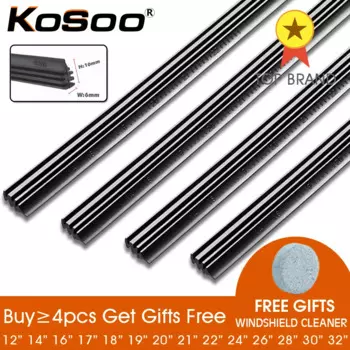 2 шт., резиновые сменные полоски щетки стеклоочистителя для бескаркасных дворников 6 мм, 12 дюймов, 14 дюймов, 15 дюймов, 16 дюймов, 17 дюймов, 19 дюймов, 20 дюймов, 21 дюймов, 22 дюймов, 24 дюйма, 25 дюймов, 26 дюймов, 27 дюймов, 30 дюймов, 32 дюйма