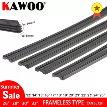 2 шт., резиновые сменные полоски для автомобильных стеклоочистителей для бескаркасных дворников 6 мм, 12 дюймов, 14 дюймов, 15 дюймов, 16 дюймов, 17 дюймов, 19 дюймов, 20 дюймов, 22 дюймов, 24 дюйма, 25 дюймов, 26 дюймов, 27 дюймов, 30 дюймов, 32 дюйма