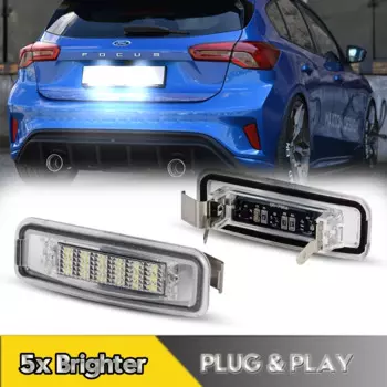 2 шт., подсветка номерного знака для Ford Focus MK1, все модели 1998-2005, белая CAN-шина, автомобильные аксессуары OEM #1066481