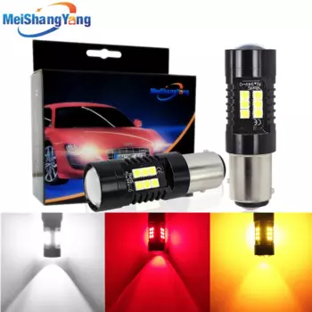 2 шт. P21/5 Вт Светодиодная лампа 1157 BAY15D LED 21 3030SMD автомобильные лампочки стоп-сигнал Автомобильная сигнальная лампа 12В 24В Белый Желтый Янтарный красный