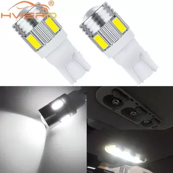 2 шт. T10 W5W Ксеноновый Белый Синий Красный 6SMD 5630 Автомобильный светодиодный резервный фонарь указателя поворота Боковая габаритная лампа Парковочные хвосты купольный фонарь Багажник