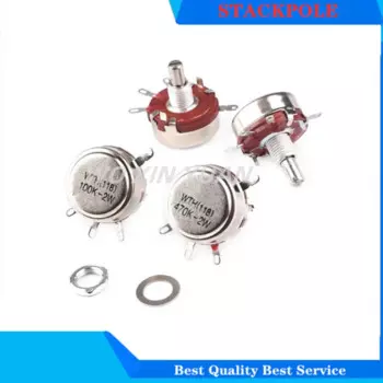 2 шт., потенциометр WTH118, 2 Вт, 1A, 1 к, 2,2 к, 4,7 к, 10 к, 22 к, 47 к, 100 к, 470 к, 1 м, новый аутентичный переменный резистор VR, сопротивление 100 к ом