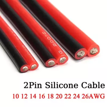 Силиконовый кабель 2Pin 10 12 14 16 18 20 22 24 26 AWG 5м 10м 20м