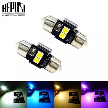 2x28 мм 29 мм Светодиодная гирлянда-лампа DE3021 DE3022 Купол салона автомобиля для чтения карт Солнцезащитный козырек Косметическое зеркало Свет Белый Фиолетовый Синий