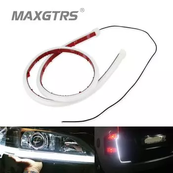 2x30 см 45 см 60 см DRL Гибкая светодиодная трубка в стиле дневных ходовых огней Слезовые автомобильные фары указателя поворота Дневные огни