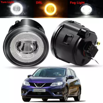 2X30 Вт 8000LM Автомобильные светодиодные противотуманные фары в сборе Angel Eye DRL Противотуманные фары дневного света для Nissan Pulsar C12 Hatchback 2013-2016