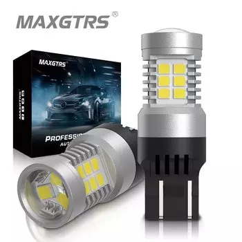 2x7443 T20 W21/5W Белый Обратный Стоп 2835 21SMD Светодиодные Автоматические Поворотники Тормозные Лампы 12 В постоянного тока Парковочные Светодиоды Задние Фонари