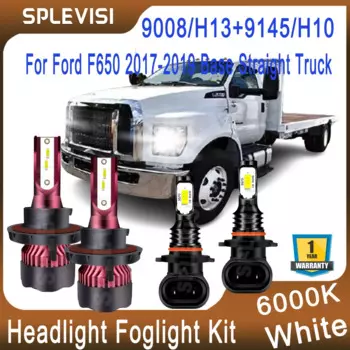 2X9008/H13 светодиодный фары + 2X9145/H10 светодиодный Foglight комплект для Ford F650 2017 2018 2019 базовый прямой грузовик Plug and Play белый