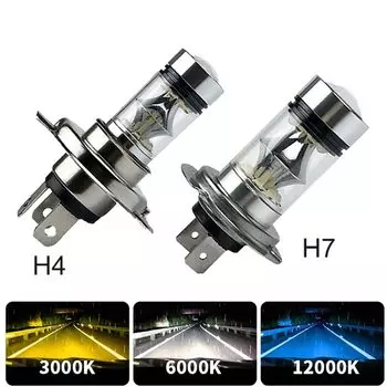 2X 100W H4 H7 Супер яркие 20Smd светодиодные автомобильные дневные ходовые противотуманные фары 6000K Автоматические фары дальнего ближнего света