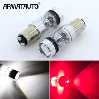 2X 1157 BAY15D 7225 BAZ15d P21/4W P21W/5W КРАСНЫЙ/Белый с острыми чипами LED 5W STOP TAIL DUAL FILAMENT 12V Автомобильные стоп-сигналы хвостового тормоза
