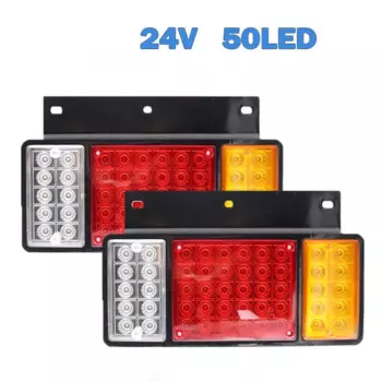 2x 12 В/24 В водонепроницаемый автомобильный грузовик 50 светодиодный задний фонарь Предупреждающие тормозные фонари заднего хода для ISUZU Elf Truck NPR NKR NHR NLR 1984-up