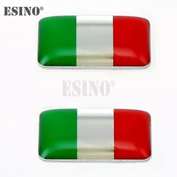 2x 3D автомобильный Стайлинг, алюминиевые клеевые наклейки, металлические наклейки, алюминиевая наклейка на двигатель на заказ для флага Италии