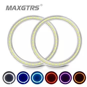 2x Ангельские глазки 76 мм 80 мм 85 мм 90 мм 94 мм 3528 Halo Ring Светодиодные автомобильные противотуманные фары Мотоциклетные дневные ходовые огни DRL Фара