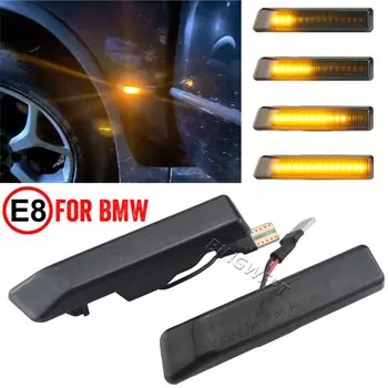 2X автомобильные передние крылья дымовые линзы Динамический светодиодный боковой маркер ретранслятор индикатор 63132492179 63137164491 для BMW X5 E53 E36