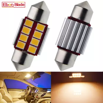 2x автомобиль светодиодный CANBUS лампа теплого белого света гирлянда 31 мм 36 мм/39 мм/41 мм 42 мм C5W C10w лампа для чтения авто интерьер купола Карта светильник 6V 12V AC