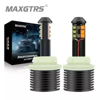 2x BA15S S25 1156 7440 w21w Dual Color 12SMD XBD Chip Светодиодный автомобильные лампы, передняя подсветка, фонарь поворота, сигнал DRL без ошибок, CAN-шина